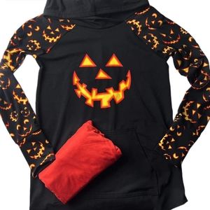 Lularoe Amber Hoodie Small Halloween Pumpkin Face 6-8
